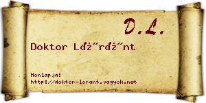 Doktor Lóránt névjegykártya