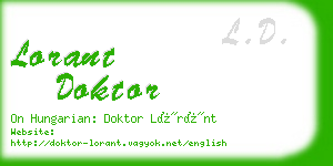 lorant doktor business card